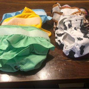Set of 6 Cloth Dog Diapers Large size.